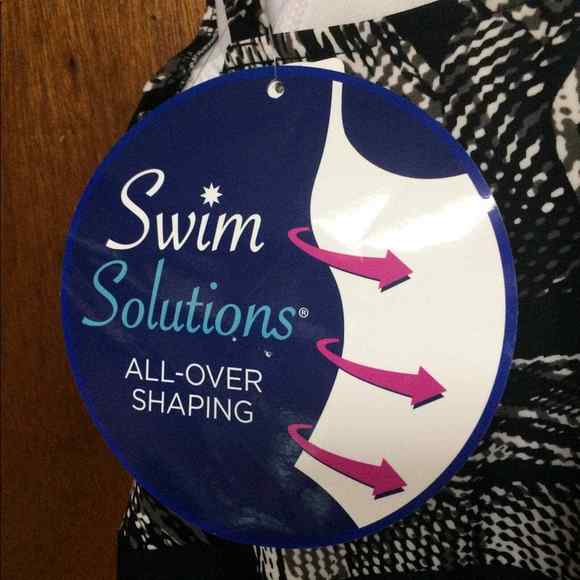 Swim Solutions Textured-Look‎ Print Bathing Suit Size 12 NWT $129 - Picture 7 of 7